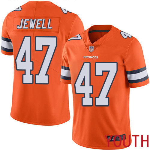 Youth Denver Broncos #47 Josey Jewell Limited Orange Rush Vapor Untouchable Football NFL Jersey